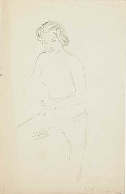 Неменова Герта Михайловна. Портрет Г.С. Улановой, на оборотной стороне портрет обнажённой Г.С. Улановой со спины